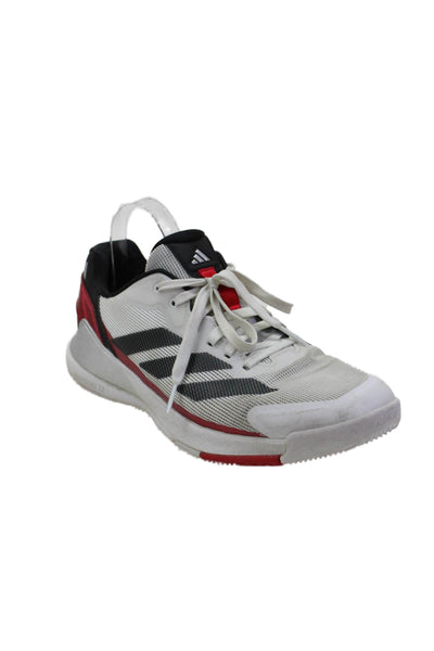 Adidas Mens Lace Up Knit Light Strike 2.4 Running Sneakers White Red Size 10