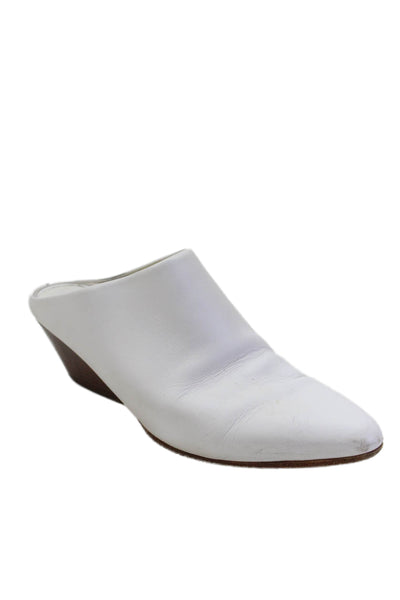 Vince Womens Rounded Toe Slip On Mule Heels White Size 7