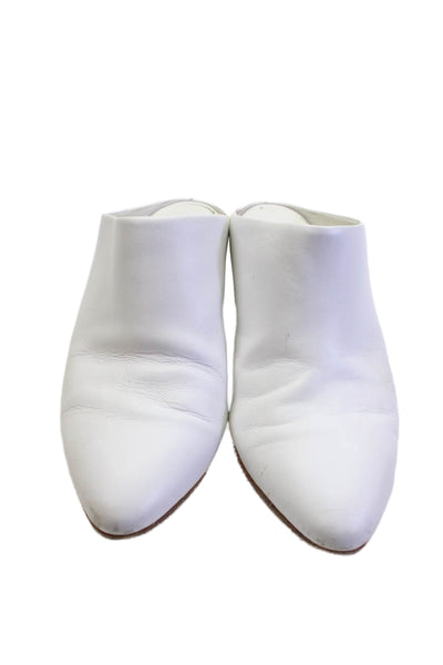 Vince Womens Rounded Toe Slip On Mule Heels White Size 7