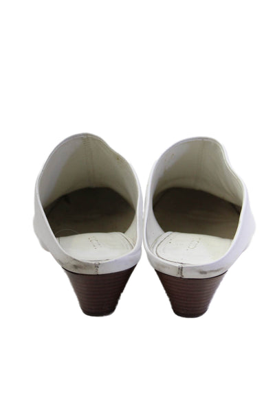 Vince Womens Rounded Toe Slip On Mule Heels White Size 7