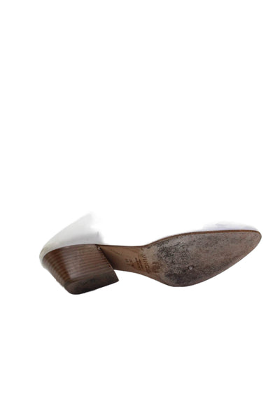 Vince Womens Rounded Toe Slip On Mule Heels White Size 7