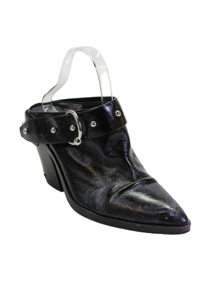 Rebecca Minkoff Womens Leather Pointed Toe Studded O-Ring Heels Black Size 8