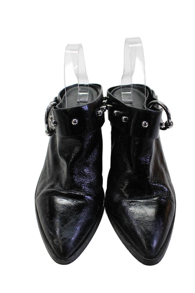 Rebecca Minkoff Womens Leather Pointed Toe Studded O-Ring Heels Black Size 8