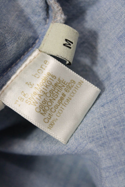 Rag & Bone Jean Women Basic Sleeveless Button-Up Light Blue Cotton Size M