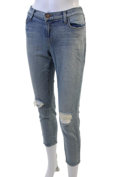 J Brand Women Cropped Ankle Jeans Light Blue Low Rise Size 28