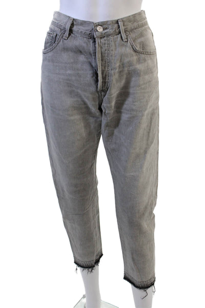 Citizens of Humanity Women Cropped Mom Jeans High Rise Gray Size 28