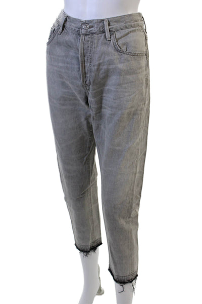 Citizens of Humanity Women Cropped Mom Jeans High Rise Gray Size 28