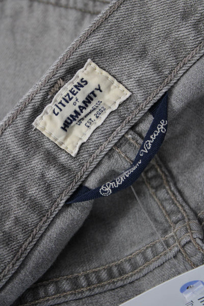 Citizens of Humanity Women Cropped Mom Jeans High Rise Gray Size 28