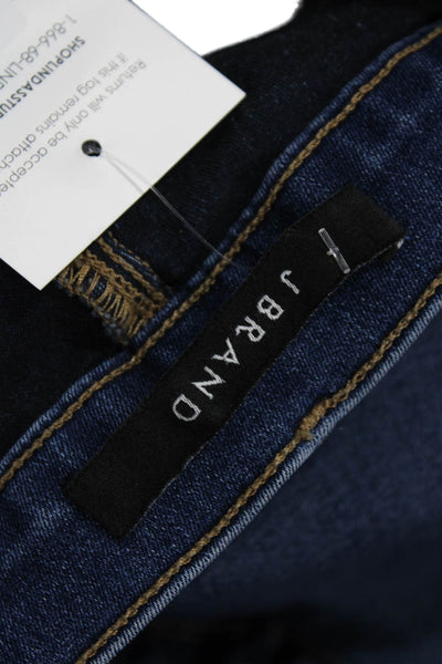 J Brand Women Dark Blue Ankle Skinny Jeans Low Rise Button Size 28