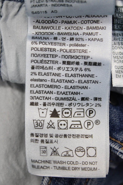 Levi's, Womens Skinny Ankle Jeans Blue High Waist Button Size 28