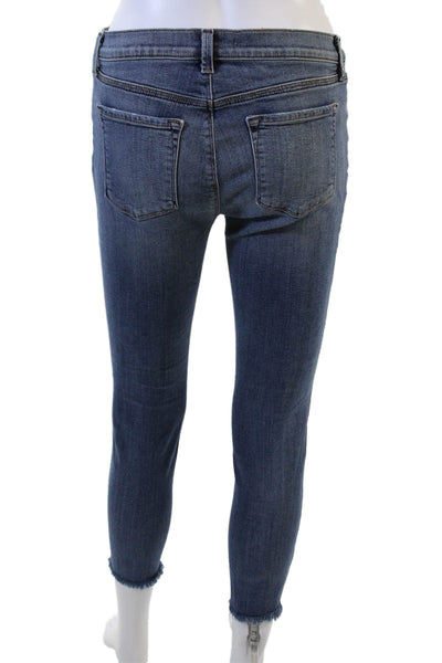 J Brand Women Ankle Cropped Skinny Jeans Dark Blue Size 29