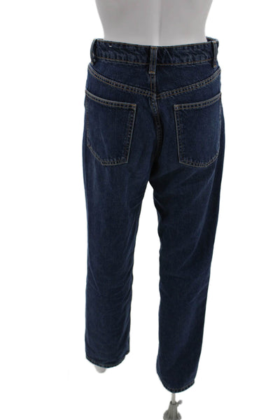 Zara Unisex Straight Dark Blue Jeans Mid Rise 30in Size 4