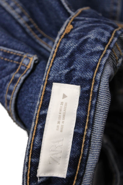 Zara Unisex Straight Dark Blue Jeans Mid Rise 30in Size 4