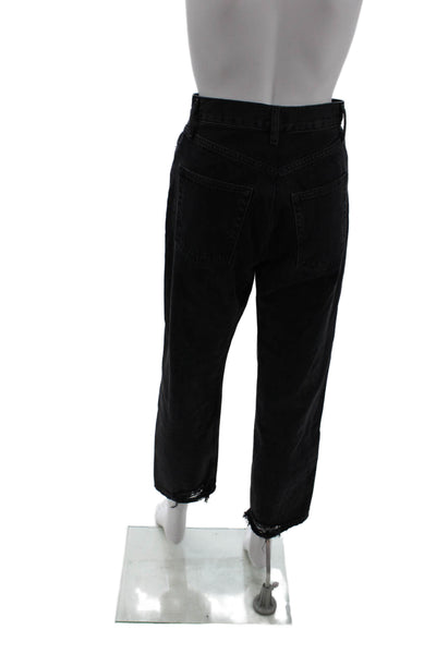 Agolde Unisex Cropped Straight High Rise Black Jeans Size 24