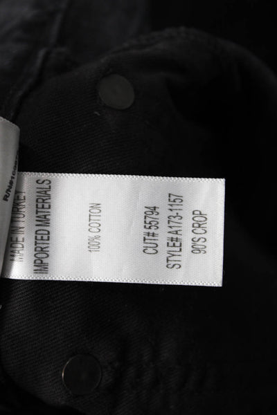Agolde Unisex Cropped Straight High Rise Black Jeans Size 24