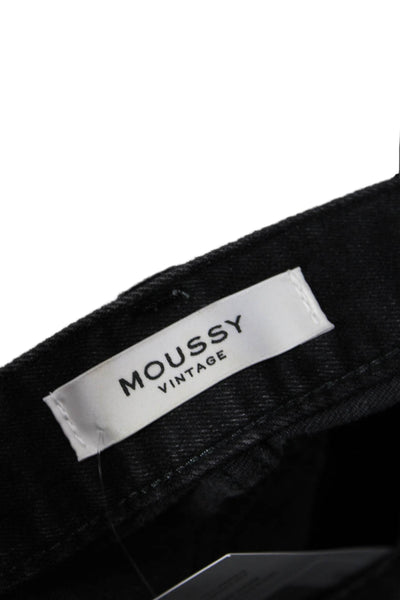 Moussy Women Skinny Ankle Jeans Black Button Mid-Rise Size 24