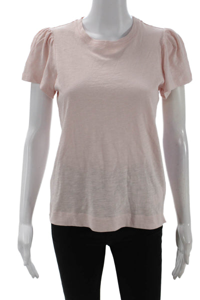 Whistles Womens Basic Jersey Pink Cotton Crew Neck Short Sleeve T-Shirt Size XS