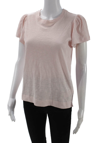 Whistles Womens Basic Jersey Pink Cotton Crew Neck Short Sleeve T-Shirt Size XS