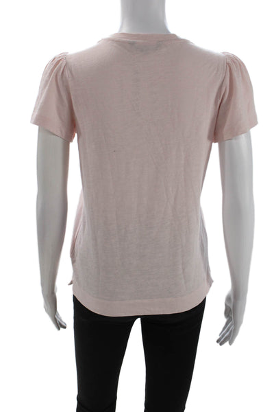 Whistles Womens Basic Jersey Pink Cotton Crew Neck Short Sleeve T-Shirt Size XS