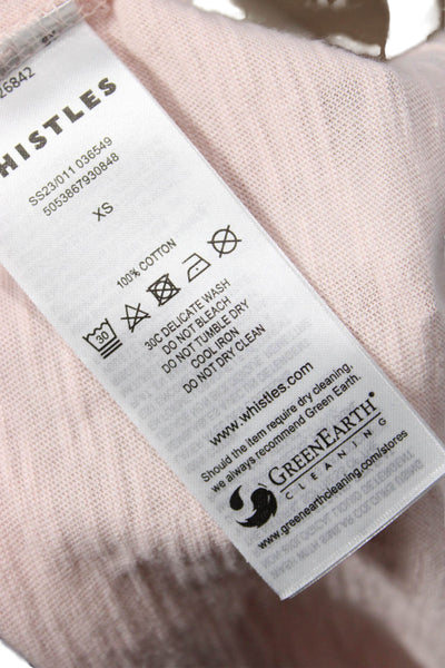 Whistles Womens Basic Jersey Pink Cotton Crew Neck Short Sleeve T-Shirt Size XS