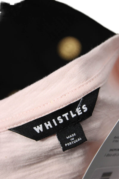 Whistles Womens Basic Jersey Pink Cotton Crew Neck Short Sleeve T-Shirt Size XS