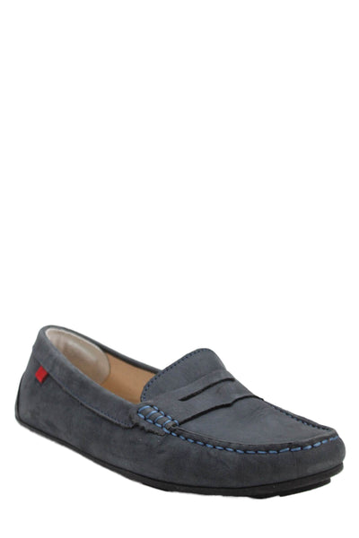 Marc Joseph New York Womens Leather Slide On Casual Loafers Navy Blue Size 8