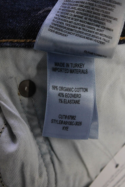 Agolde Womens Cropped Straight Jeans Dark Blue High Rise Size 26