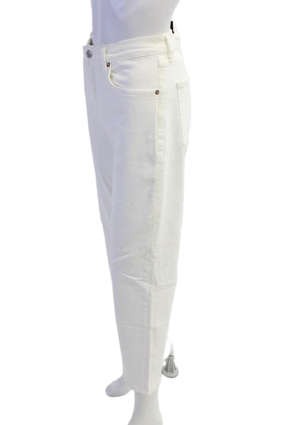 Agolde Womens High Rise Cropped Ankle White Jeans Size 28