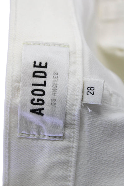 Agolde Womens High Rise Cropped Ankle White Jeans Size 28