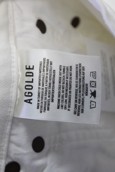 Agolde Womens High Rise Cropped Ankle White Jeans Size 28