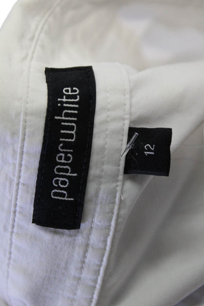 Paper White Womens Long Sleeve Top Size 12