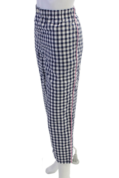 Sleepy Jones Womens Checkered Button-Down Pajama Set Blue Size M
