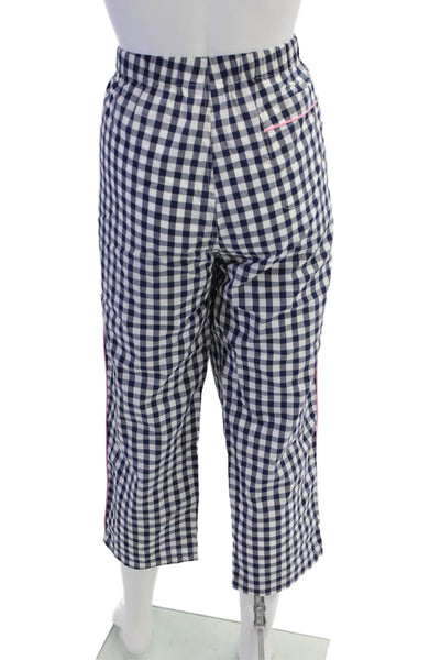 Sleepy Jones Womens Checkered Button-Down Pajama Set Blue Size M