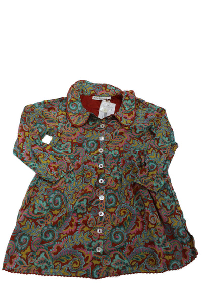 Roller Rabbit Girls Cotton Paisley Print Rodez Reilly Dress Red Multi Size 8