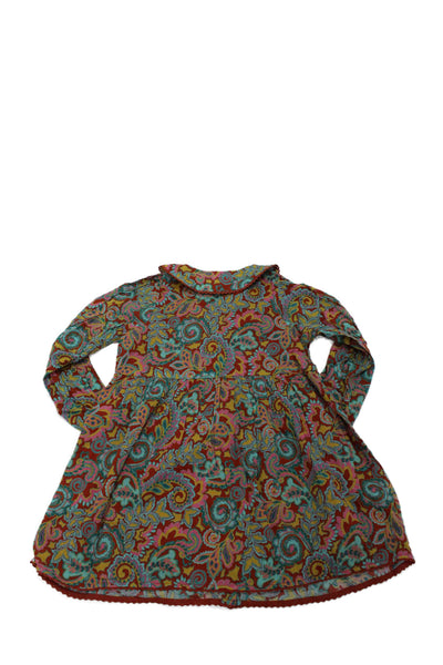 Roller Rabbit Girls Cotton Paisley Print Rodez Reilly Dress Red Multi Size 8