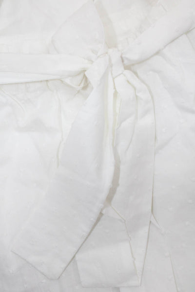 Lil Lemons For Love & Lemons Girls Textured Short Sleeve Blouse Top White Sz 4T