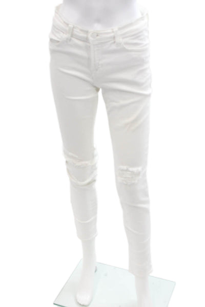 J Brand Women High Rise Ankle Skinny White Jeans Size 28