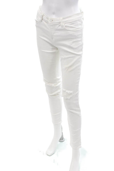 J Brand Women High Rise Ankle Skinny White Jeans Size 28
