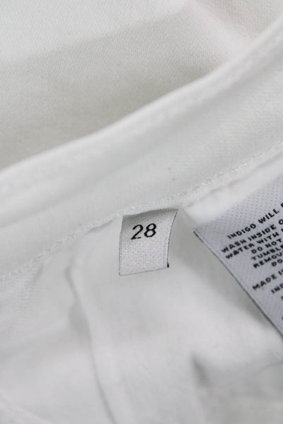 J Brand Women High Rise Ankle Skinny White Jeans Size 28