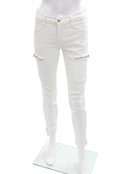 J Brand Womens Skinny Ankle Jeans White Size 28
