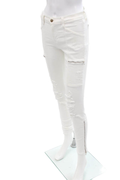 J Brand Womens Skinny Ankle Jeans White Size 28