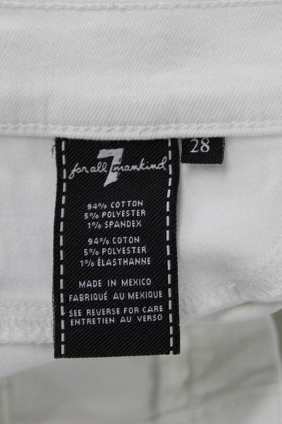 7 For All Mankind, Womens Ankle Cropped Skinny White Jeans Size 28