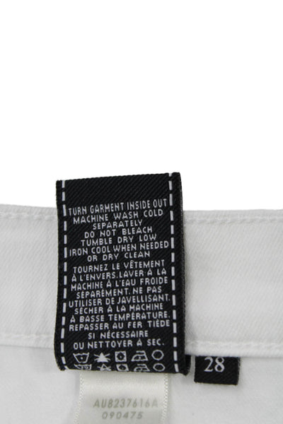 7 For All Mankind, Womens Ankle Cropped Skinny White Jeans Size 28