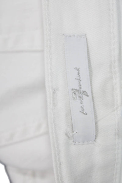 7 For All Mankind, Womens Ankle Cropped Skinny White Jeans Size 28