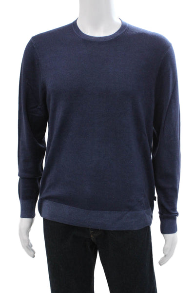 Michael Kors Mens Pullover Extrafine Merino Dark Blue Long Sleeve Size L