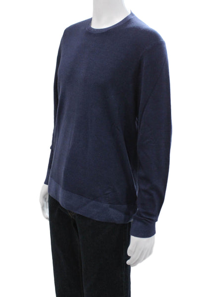 Michael Kors Mens Pullover Extrafine Merino Dark Blue Long Sleeve Size L