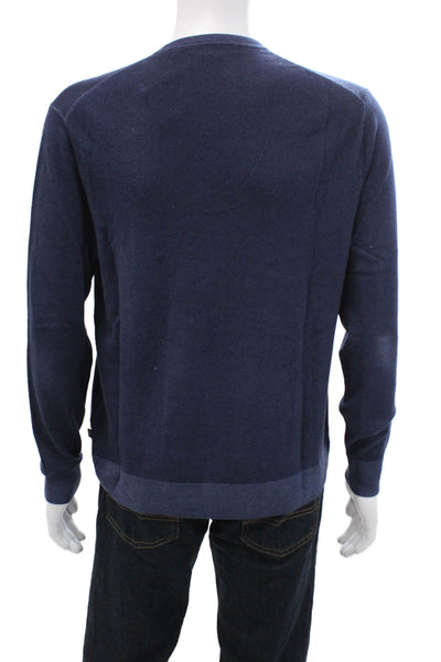 Michael Kors Mens Pullover Extrafine Merino Dark Blue Long Sleeve Size L