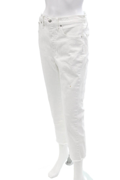 Madewell Women White Cropped Ankle Jeans Mid-Rise Size 27