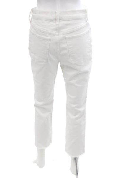 Madewell Women White Cropped Ankle Jeans Mid-Rise Size 27