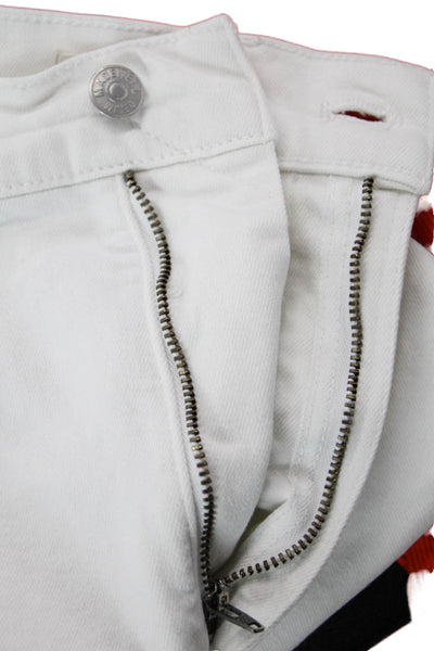 Madewell Women White Cropped Ankle Jeans Mid-Rise Size 27